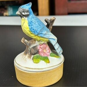 Vintage Handpainted Ceramic Songbird Trinket‎ Box